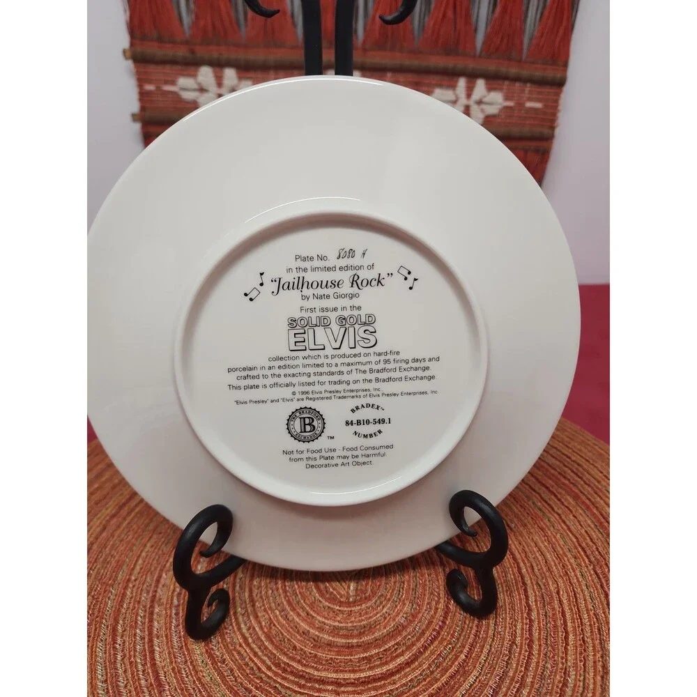 Bradford Exchange Jailhouse Rock Solid Gold Elvis Plate With #8080 H With COA